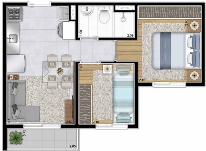 Apartamento à venda com 32m², 2 quartos sem vaga - 13