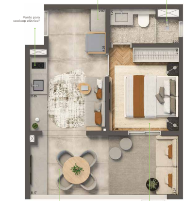 Apartamento à venda com 35m², 1 quarto sem vaga - 13