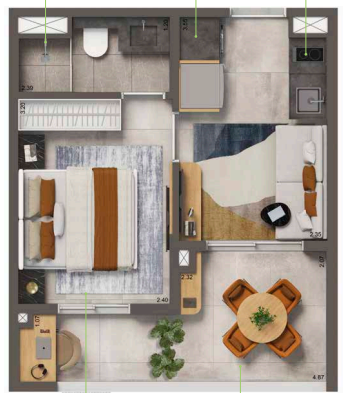 Apartamento à venda com 30m², 1 quarto sem vaga - 13