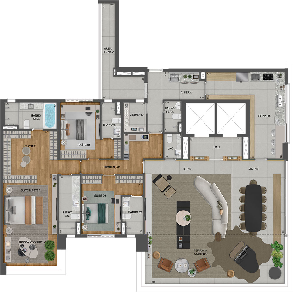 Apartamento à venda com 290m², 4 quartos com vaga - 38