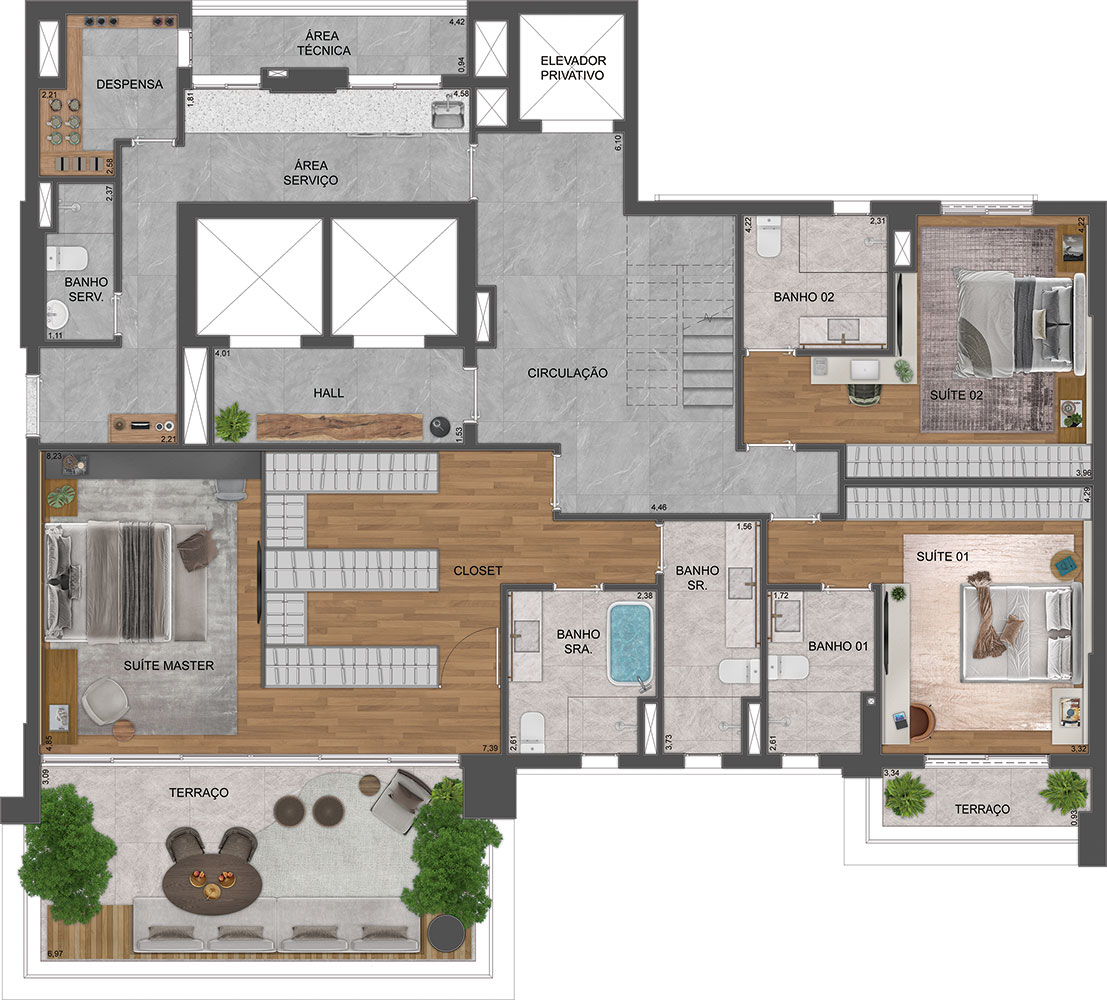 Apartamento à venda com 420m², 3 quartos com vaga - 37