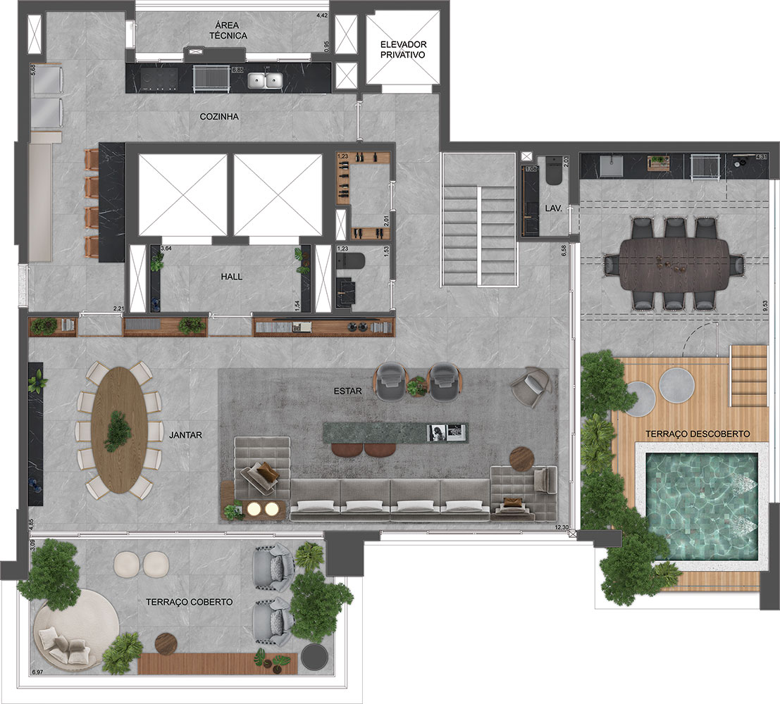 Apartamento à venda com 420m², 3 quartos com vaga - 38