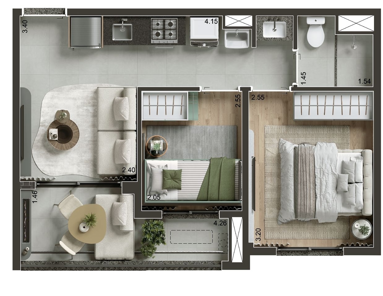 Apartamento à venda com 39m², 2 quartos sem vaga - 21