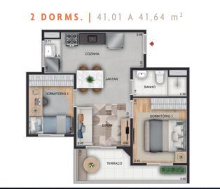 Apartamento à venda com 41m², 2 quartos sem vaga - 6