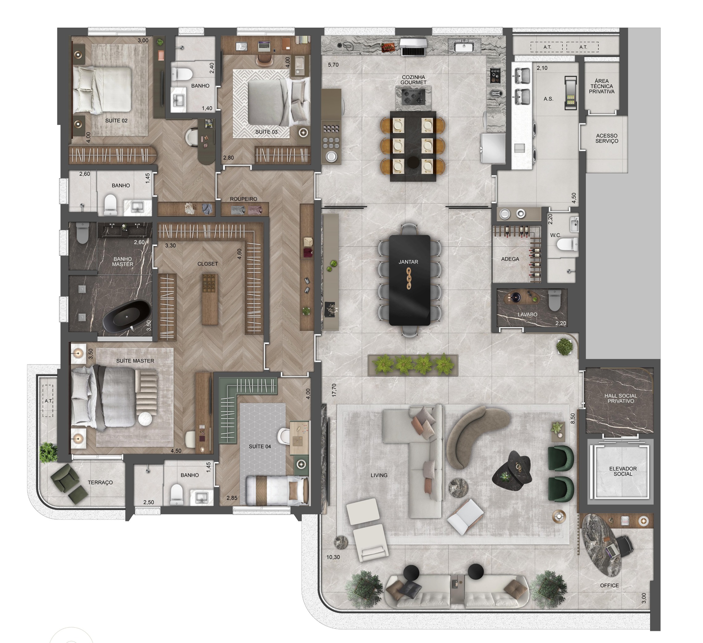 Apartamento à venda com 290m², 4 quartos com vaga - 21