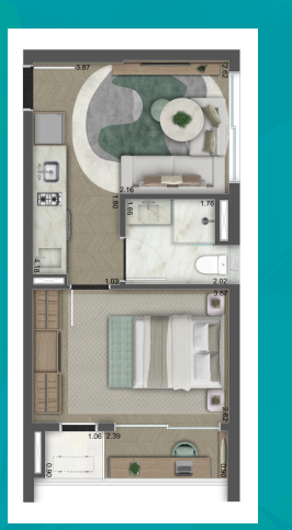 Apartamento à venda com 32m², 1 quarto sem vaga - 27