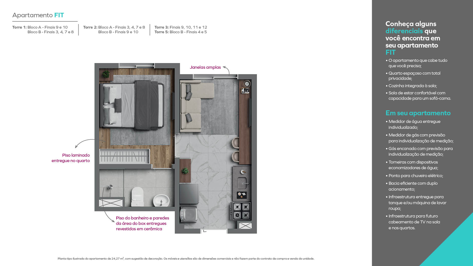 Apartamento à venda com 24m², 1 quarto sem vaga - 26