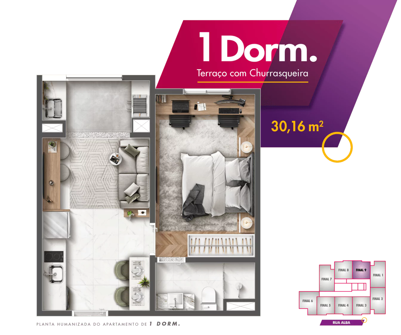 Apartamento à venda com 31m², 1 quarto sem vaga - 22