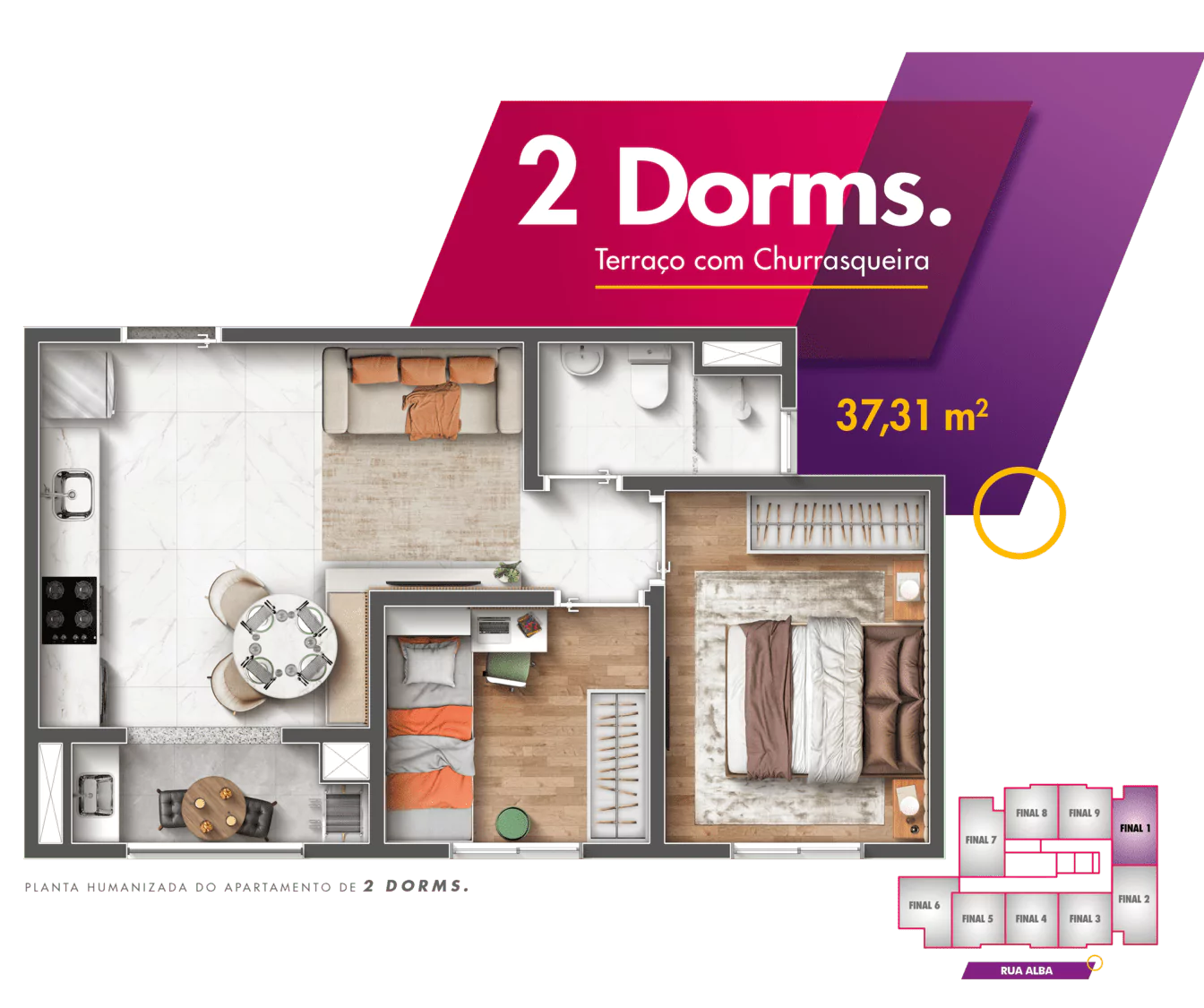 Apartamento à venda com 37m², 2 quartos sem vaga - 22