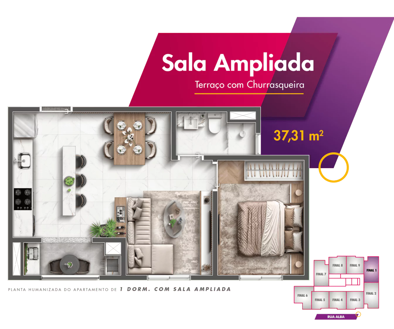 Apartamento à venda com 37m², 1 quarto sem vaga - 22