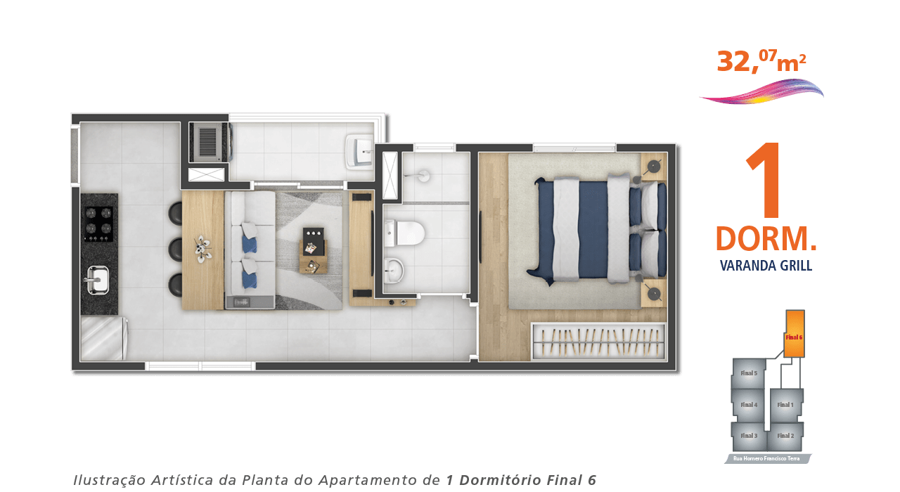 Apartamento à venda com 32m², 1 quarto sem vaga - 22