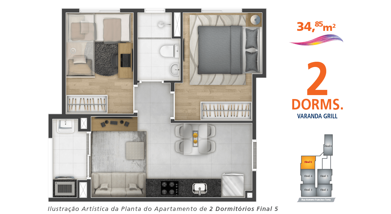 Apartamento à venda com 34m², 2 quartos sem vaga - 22