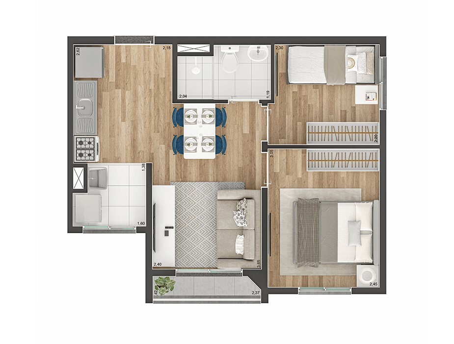 Apartamento à venda com 37m², 2 quartos sem vaga - 14