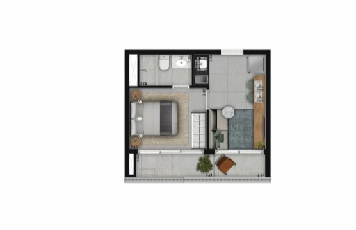 Apartamento à venda com 30m², 1 quarto sem vaga - 16
