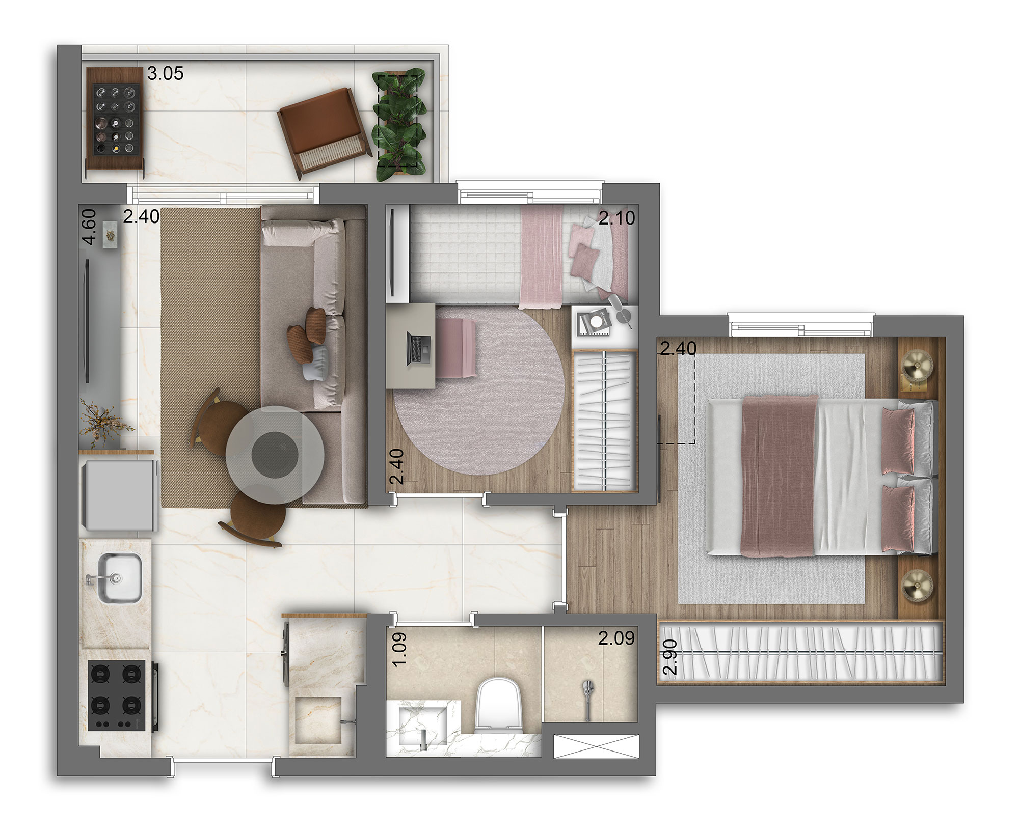 Apartamento à venda com 35m², 2 quartos sem vaga - 26