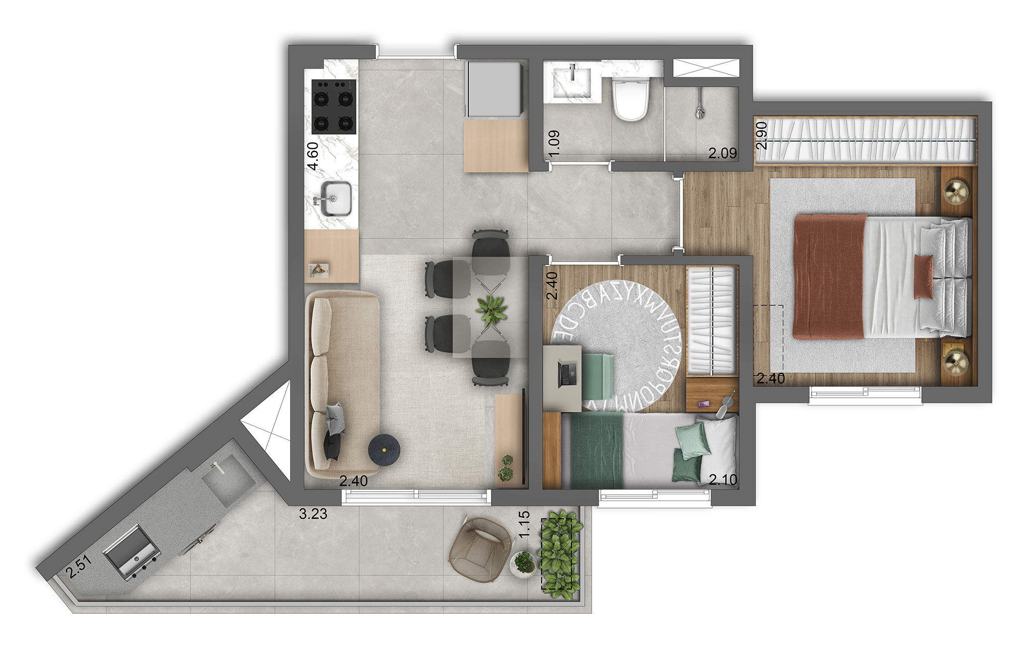 Apartamento à venda com 40m², 2 quartos sem vaga - 26