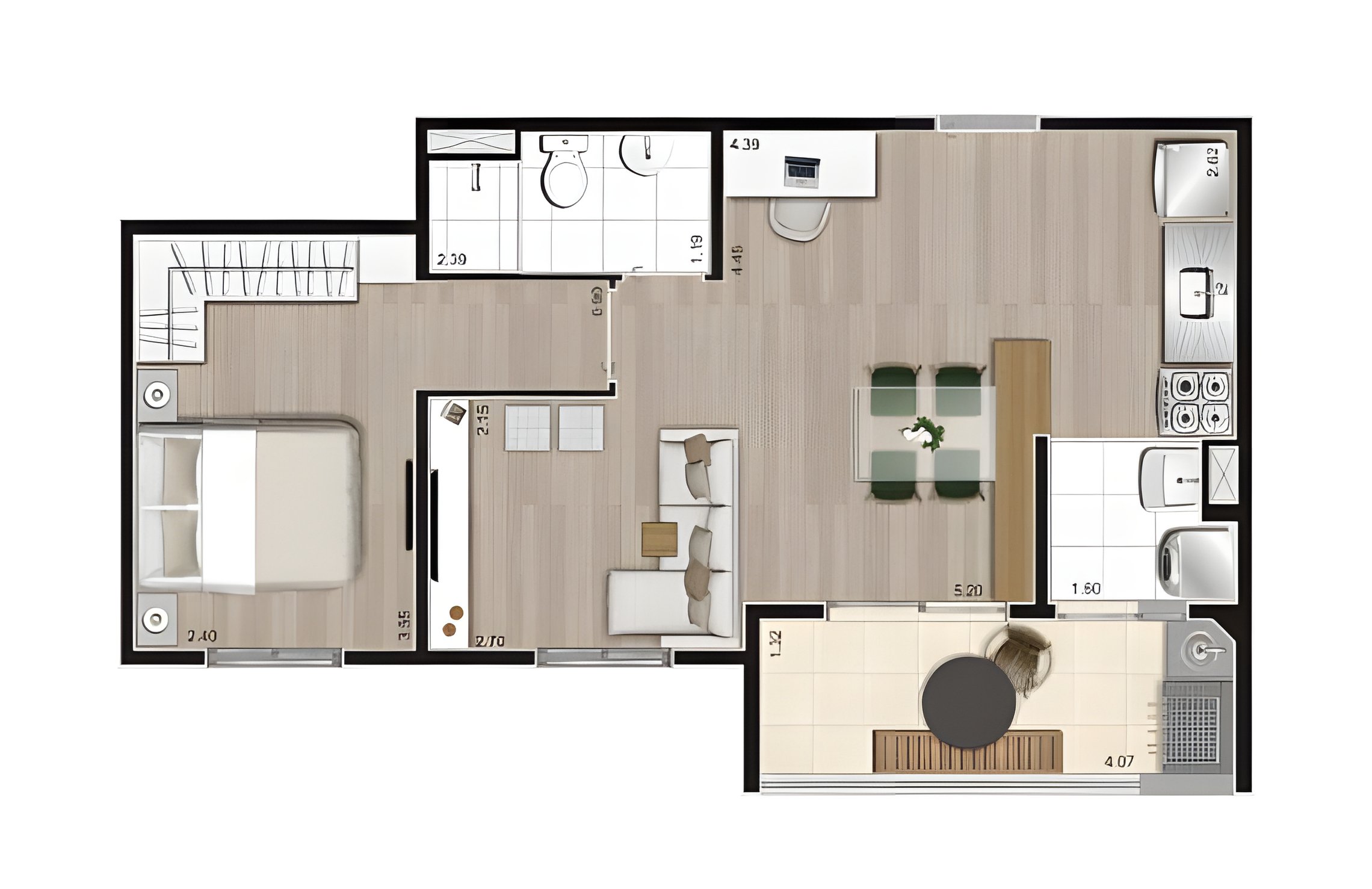 Apartamento à venda com 47m², 1 quarto com vaga - 18