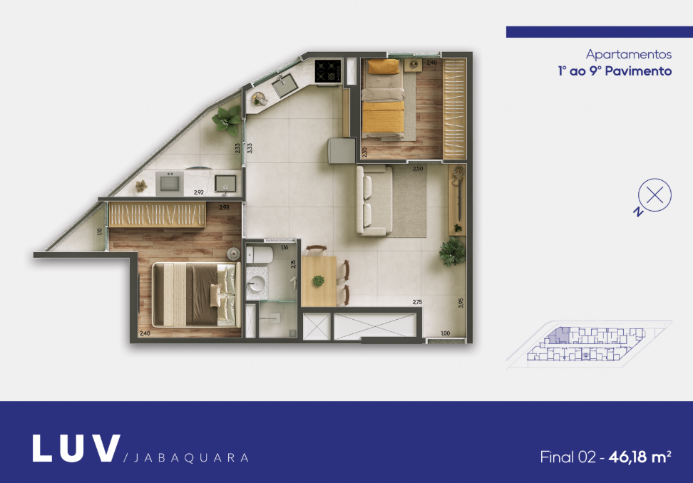 Apartamento à venda com 46m², 2 quartos sem vaga - 6