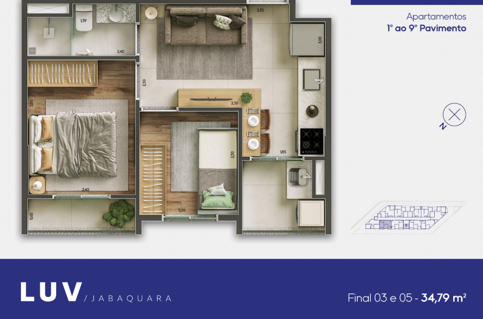 Apartamento à venda com 34m², 2 quartos sem vaga - 6