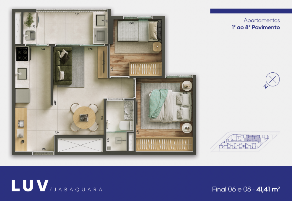 Apartamento à venda com 41m², 2 quartos sem vaga - 6