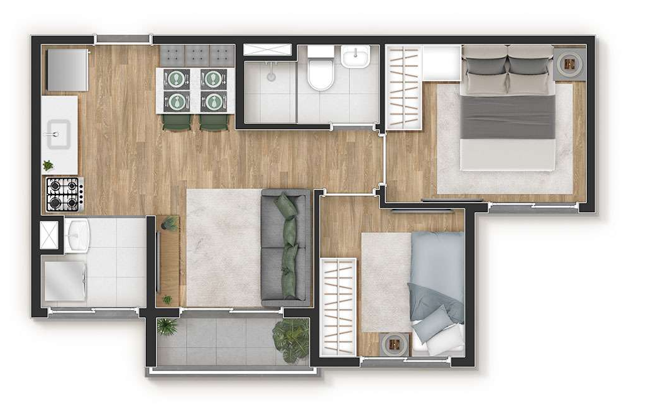 Apartamento à venda com 37m², 2 quartos sem vaga - 15
