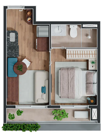Apartamento à venda com 30m², 1 quarto sem vaga - 10