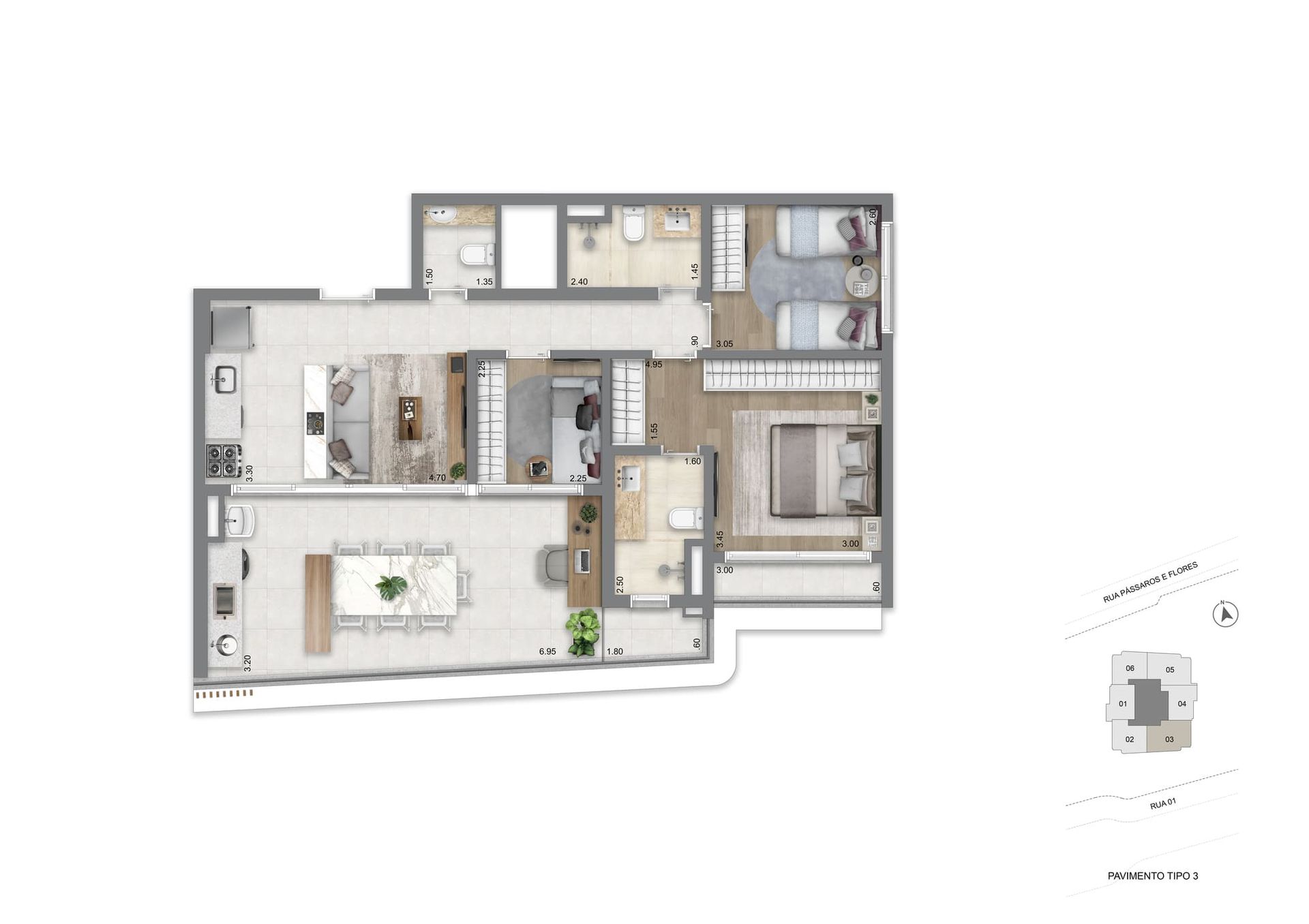 Apartamento à venda com 94m², 3 quartos com vaga - 16