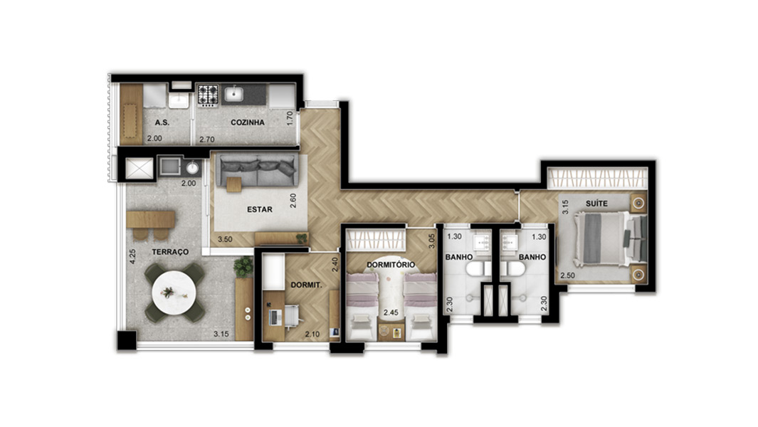 Apartamento à venda com 81m², 3 quartos com vaga - 17