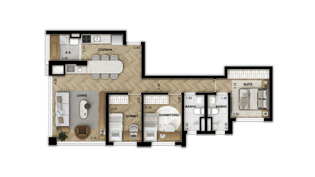 Apartamento à venda com 81m², 3 quartos com vaga - 18