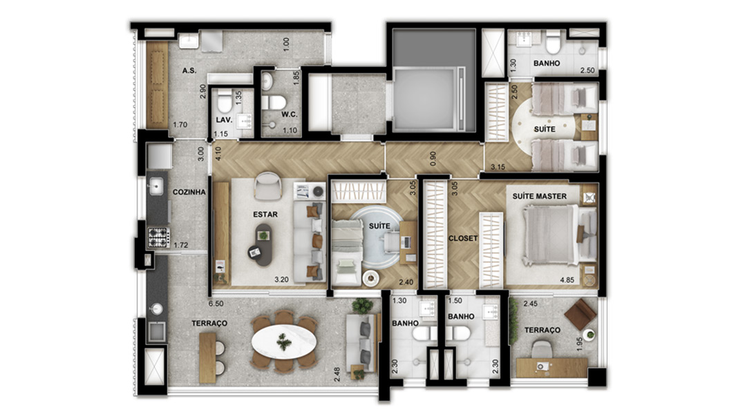 Apartamento à venda com 124m², 3 quartos com vaga - 17