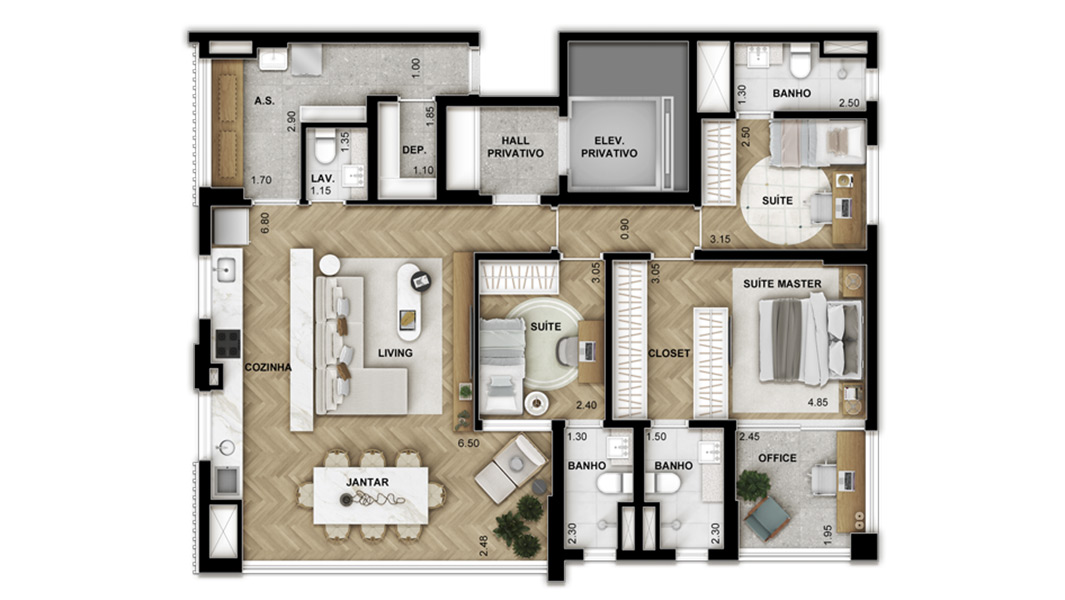 Apartamento à venda com 124m², 3 quartos com vaga - 18