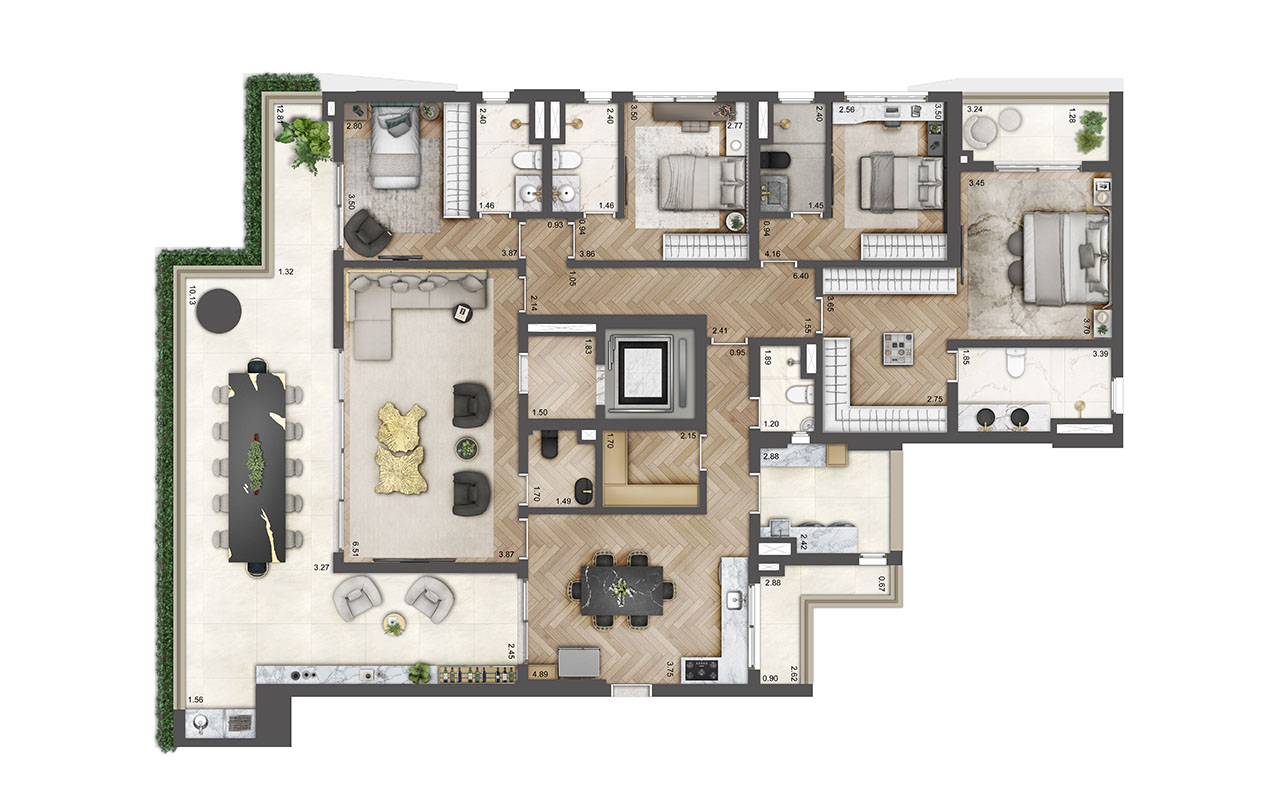 Apartamento à venda com 246m², 4 quartos com vaga - 15