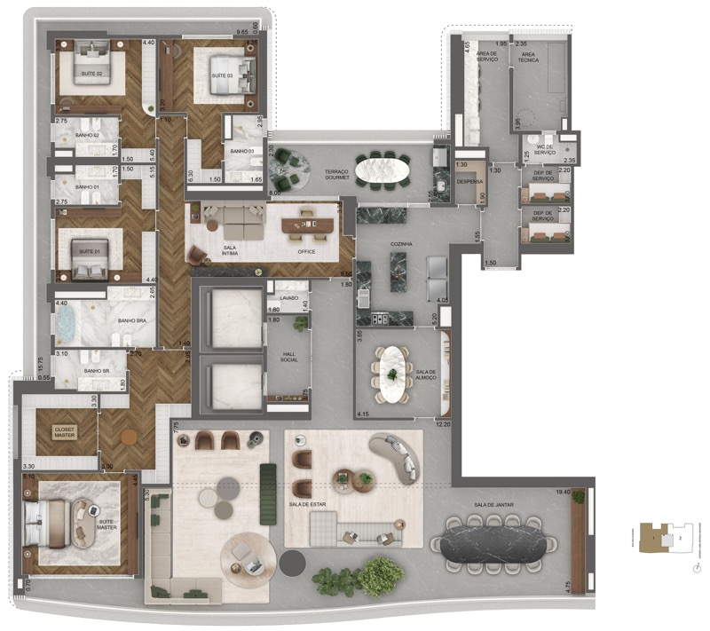 Apartamento à venda com 515m², 4 quartos com vaga - 21