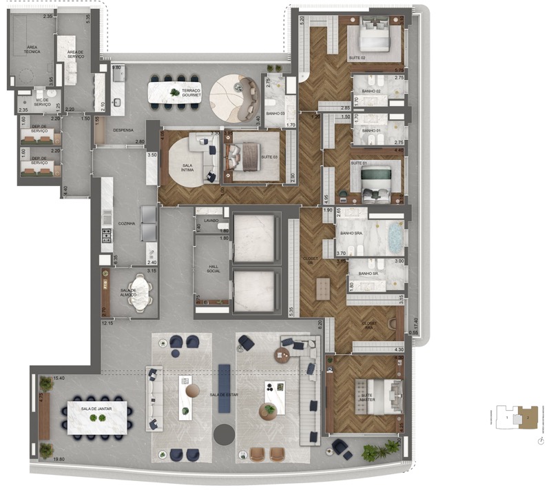 Apartamento à venda com 464m², 4 quartos com vaga - 21