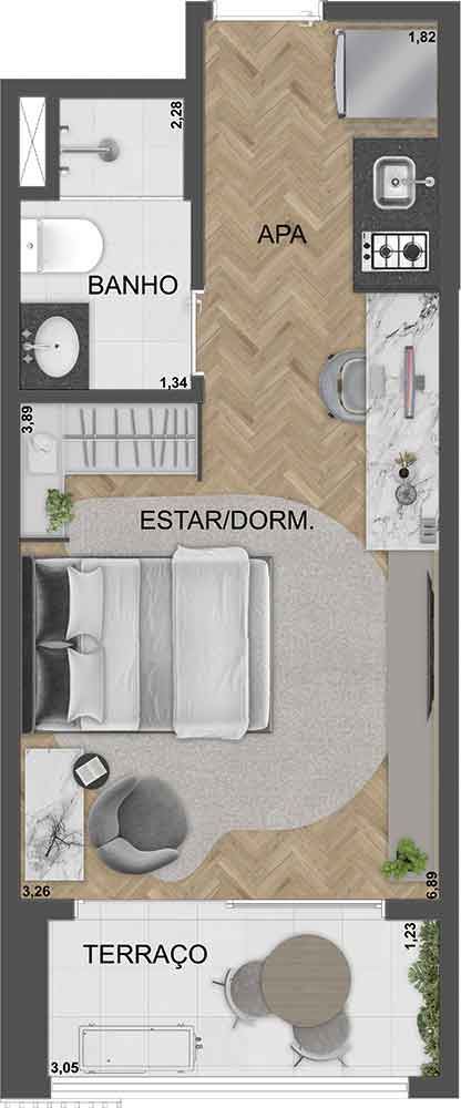 Studio à venda com 28m², 0 quartos sem vaga - 23