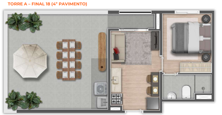 Apartamento à venda com 48m², 1 quarto com vaga - 33