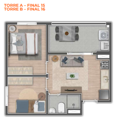 Apartamento à venda com 36m², 2 quartos sem vaga - 33