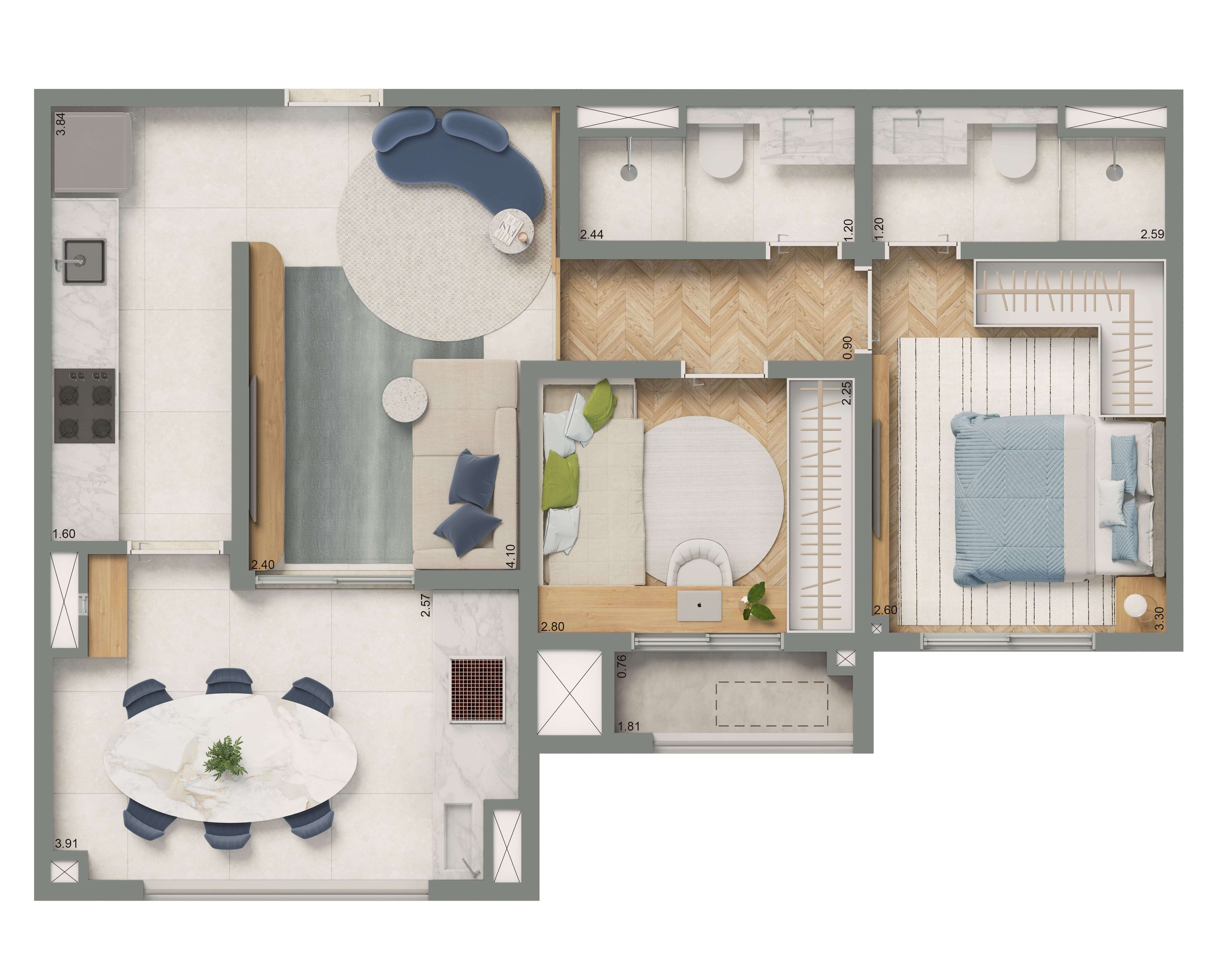 Apartamento à venda com 60m², 2 quartos com vaga - 15