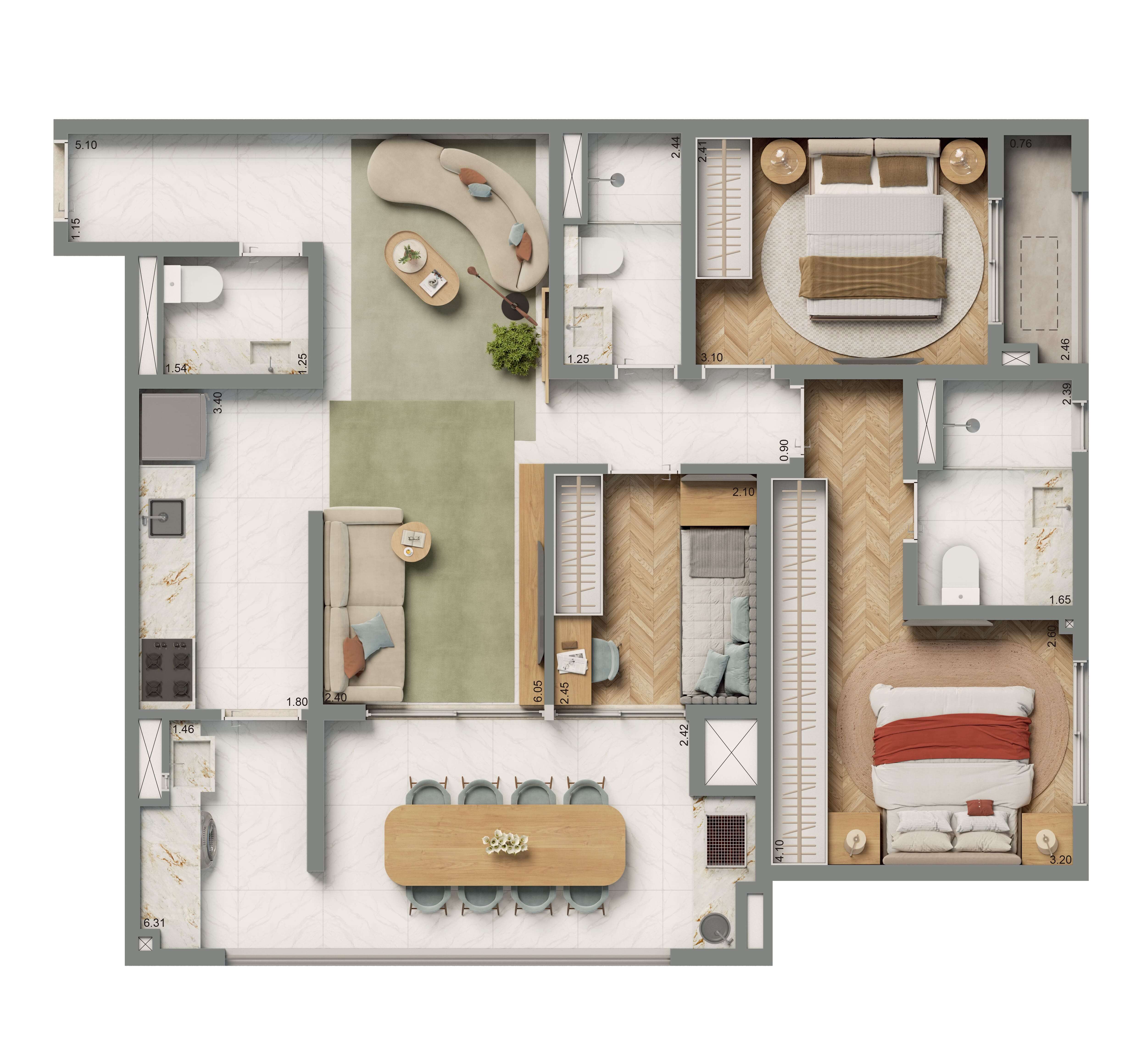 Apartamento à venda com 87m², 3 quartos com vaga - 15