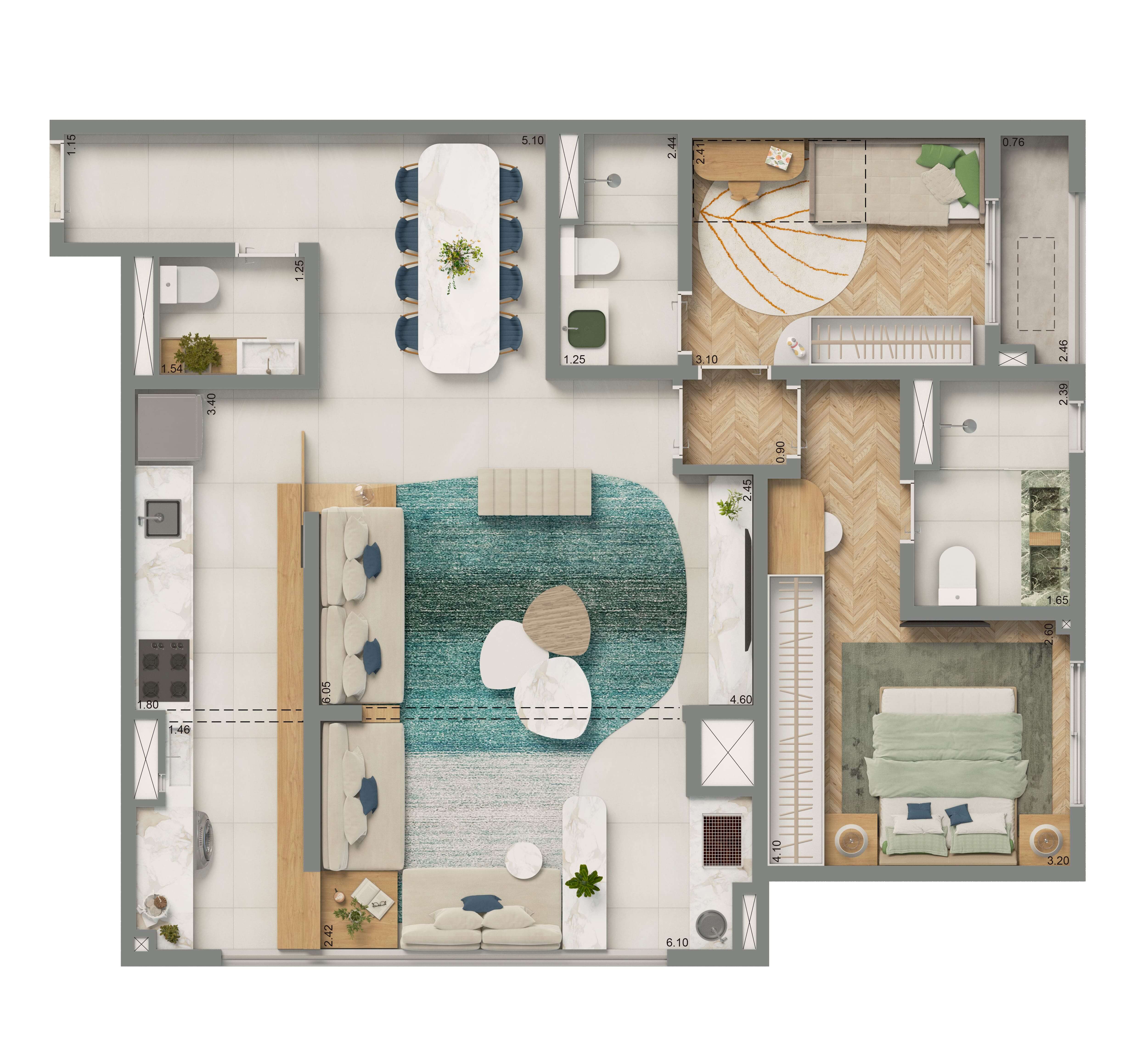 Apartamento à venda com 87m², 3 quartos com vaga - 16