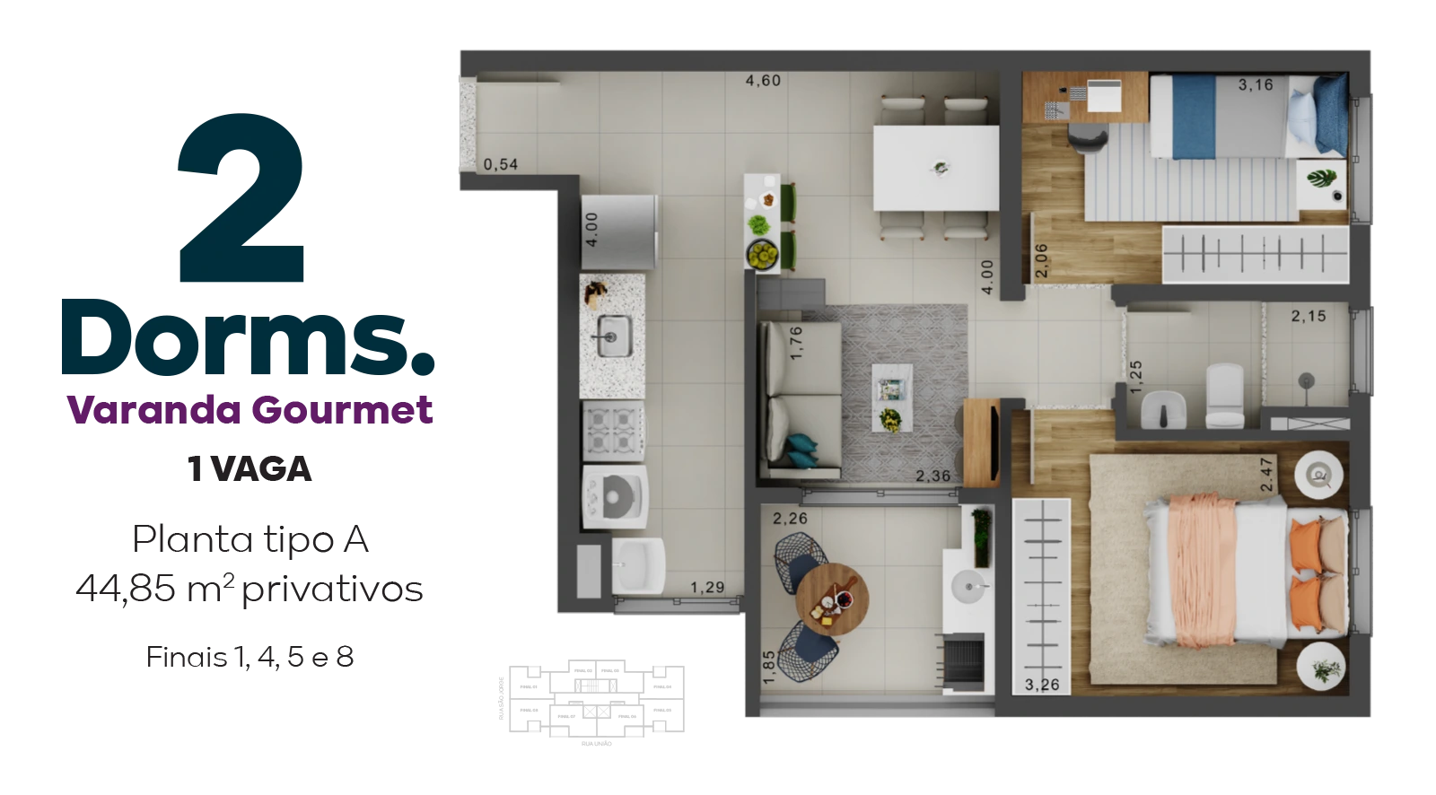 Apartamento à venda com 44m², 2 quartos com vaga - 17