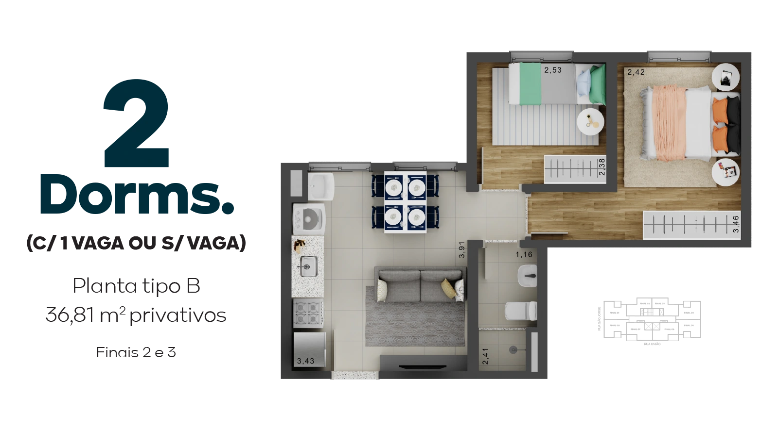 Apartamento à venda com 36m², 2 quartos com vaga - 17