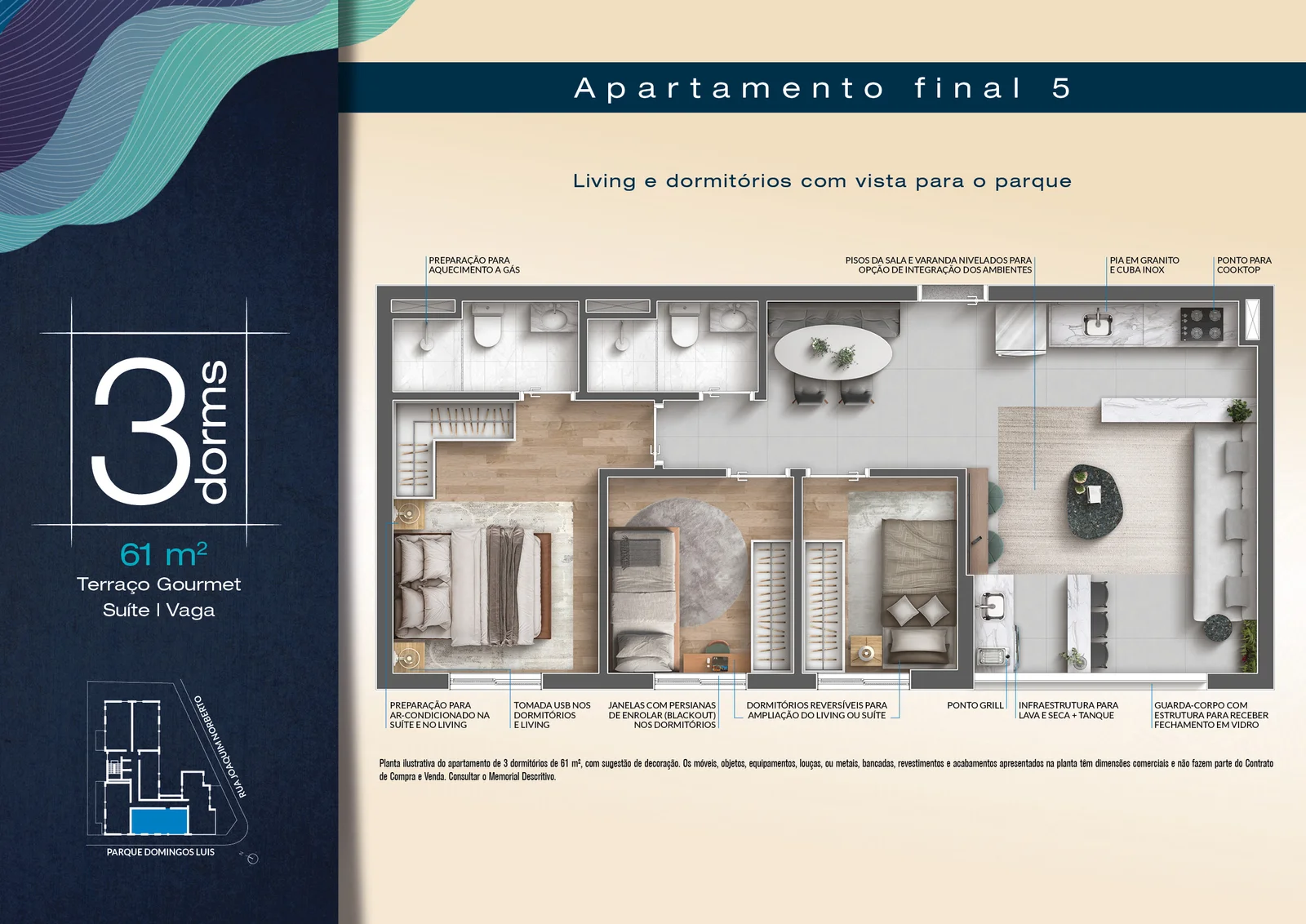 Apartamento à venda com 61m², 3 quartos com vaga - 25