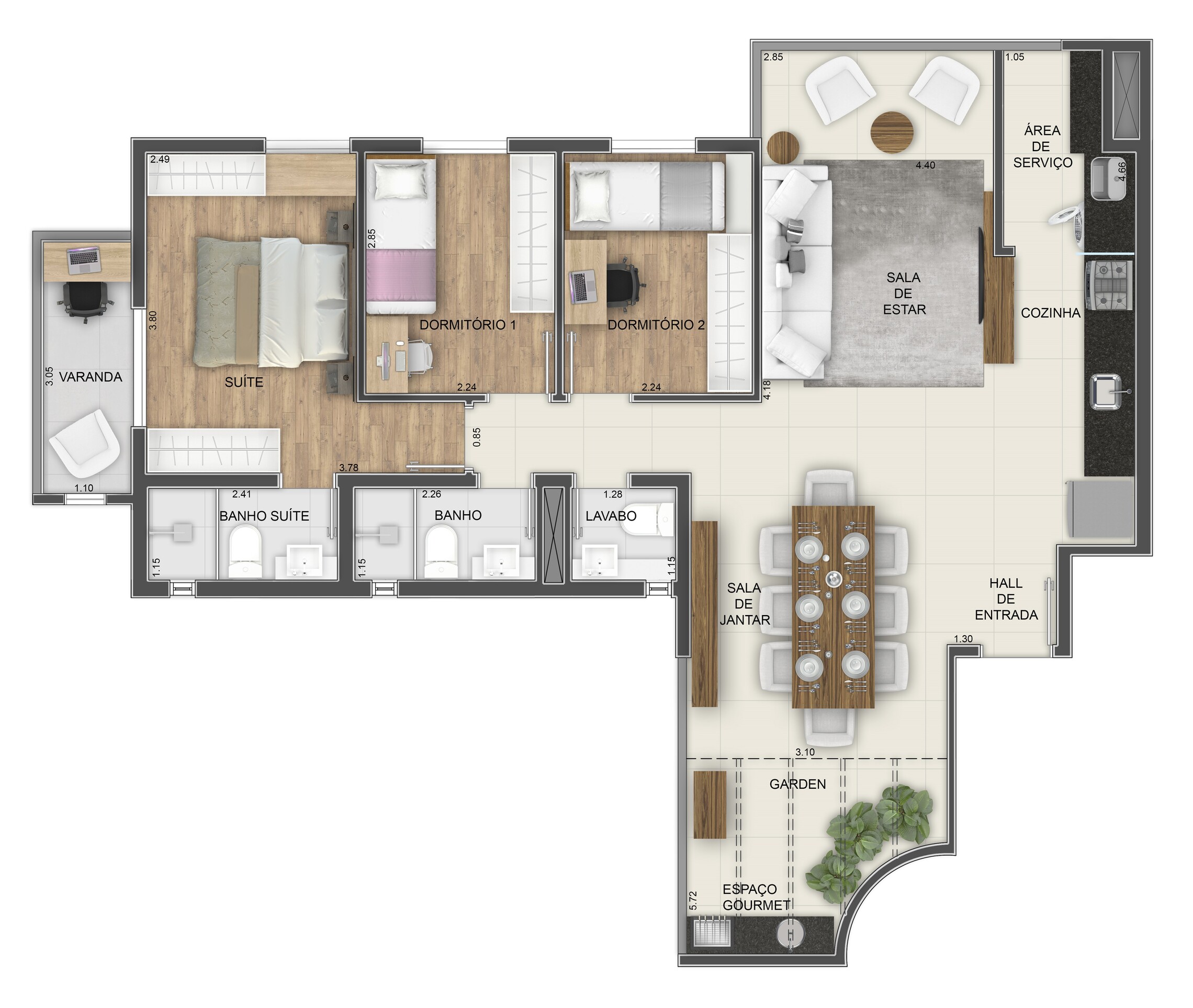 Apartamento à venda com 89m², 3 quartos com vaga - 28