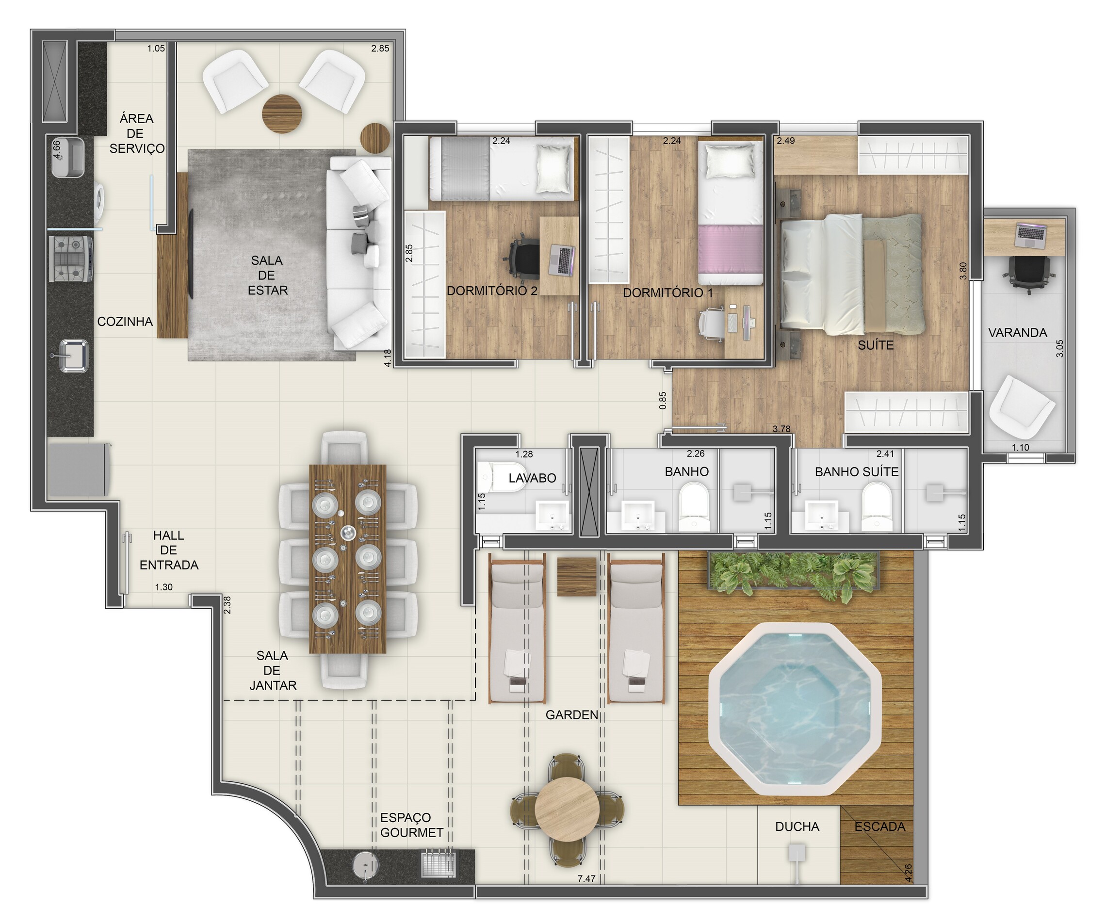 Apartamento à venda com 114m², 3 quartos com vaga - 28