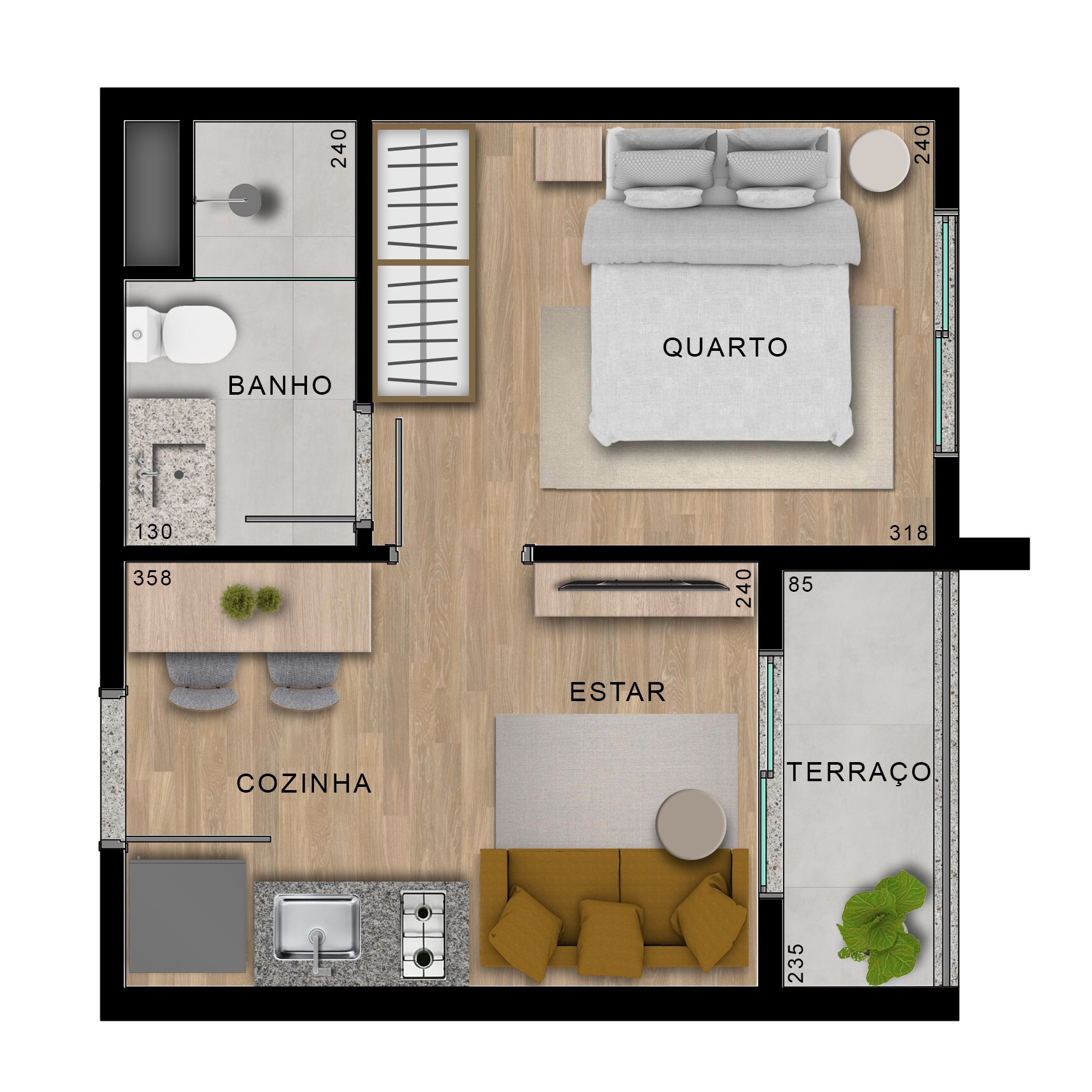 Apartamento à venda com 25m², 1 quarto sem vaga - 21