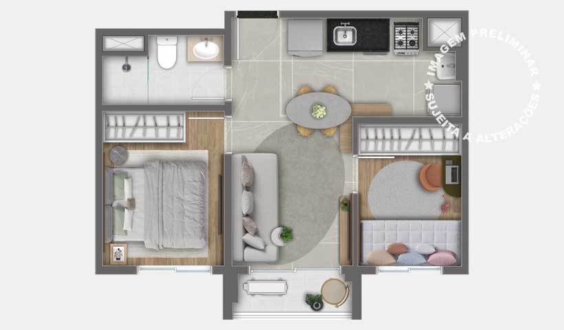 Apartamento à venda com 38m², 2 quartos sem vaga - 23