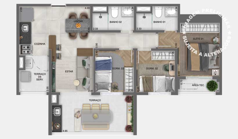 Apartamento à venda com 69m², 2 quartos com vaga - 24