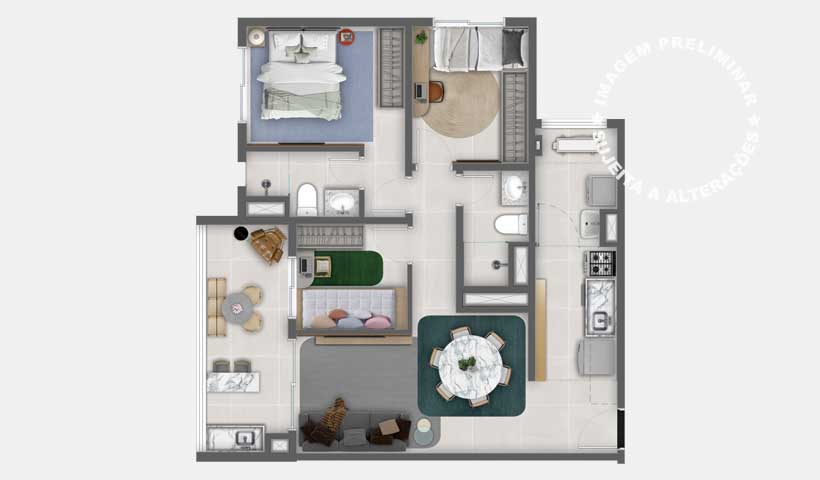 Apartamento à venda com 71m², 3 quartos com vaga - 23