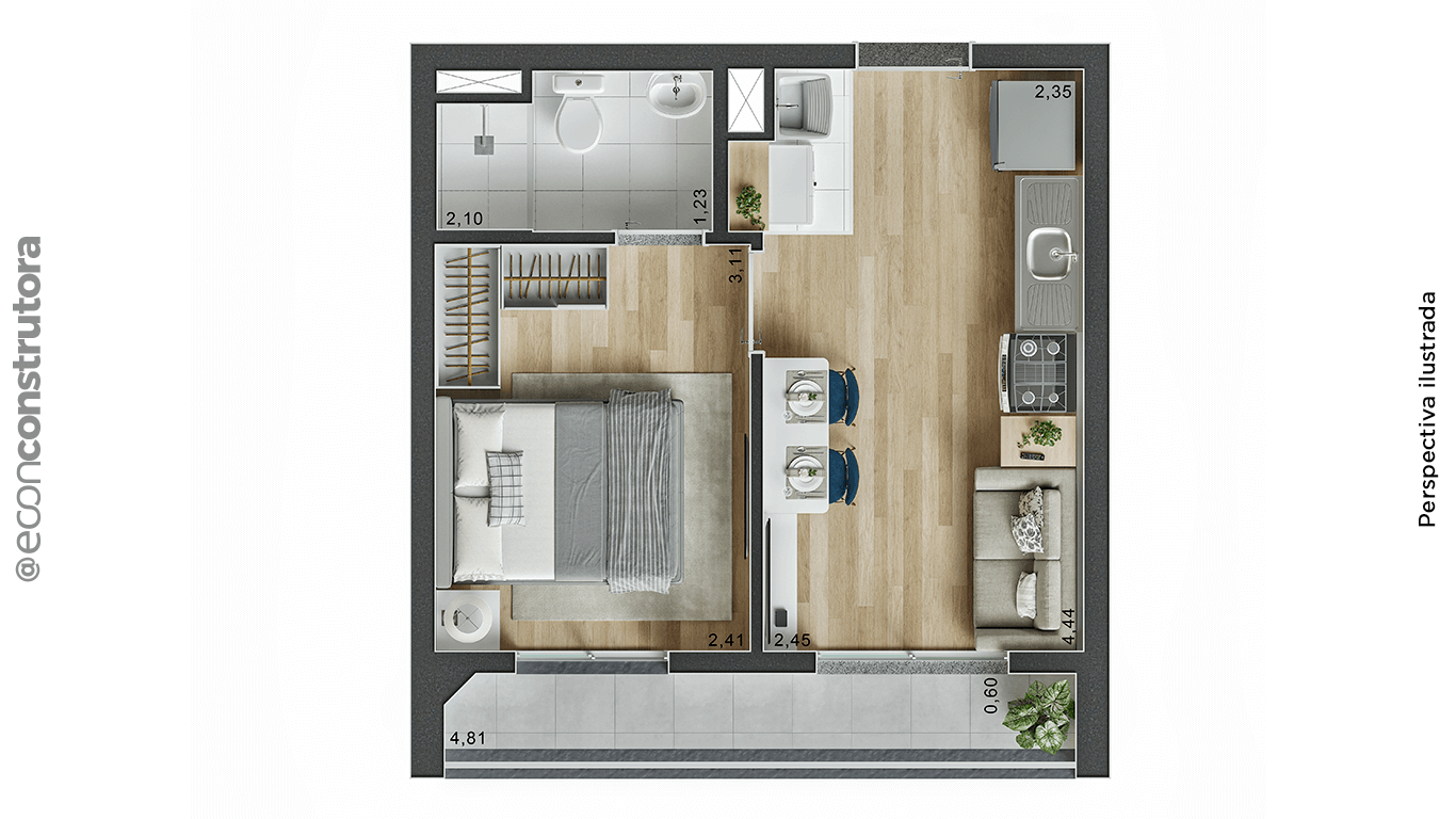 Apartamento à venda com 28m², 1 quarto sem vaga - 9